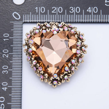 Gold Peach My Heart Brooch