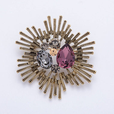 Vintage Antique Gold /Multicolor Stone Brooch