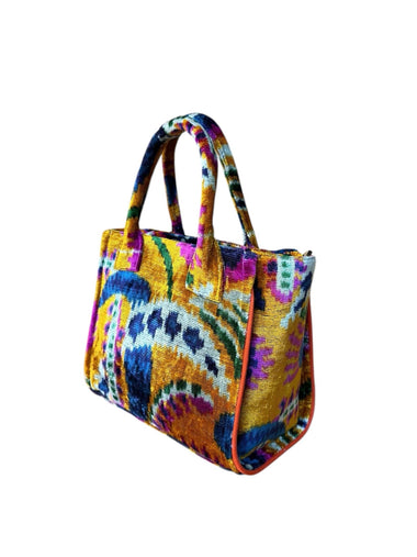 Silk Velvet Ikat Citi Bag