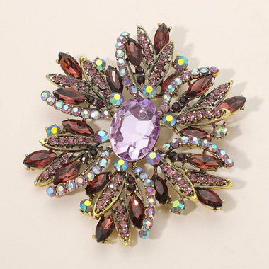 Glass Crystal Flower Brooch / Pendant
: PPL