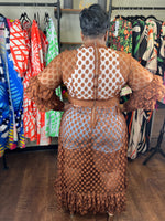 Brown Polkadot Maxi Dress