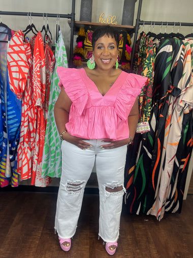 Sun Kissed Baby Doll Ruffled Top