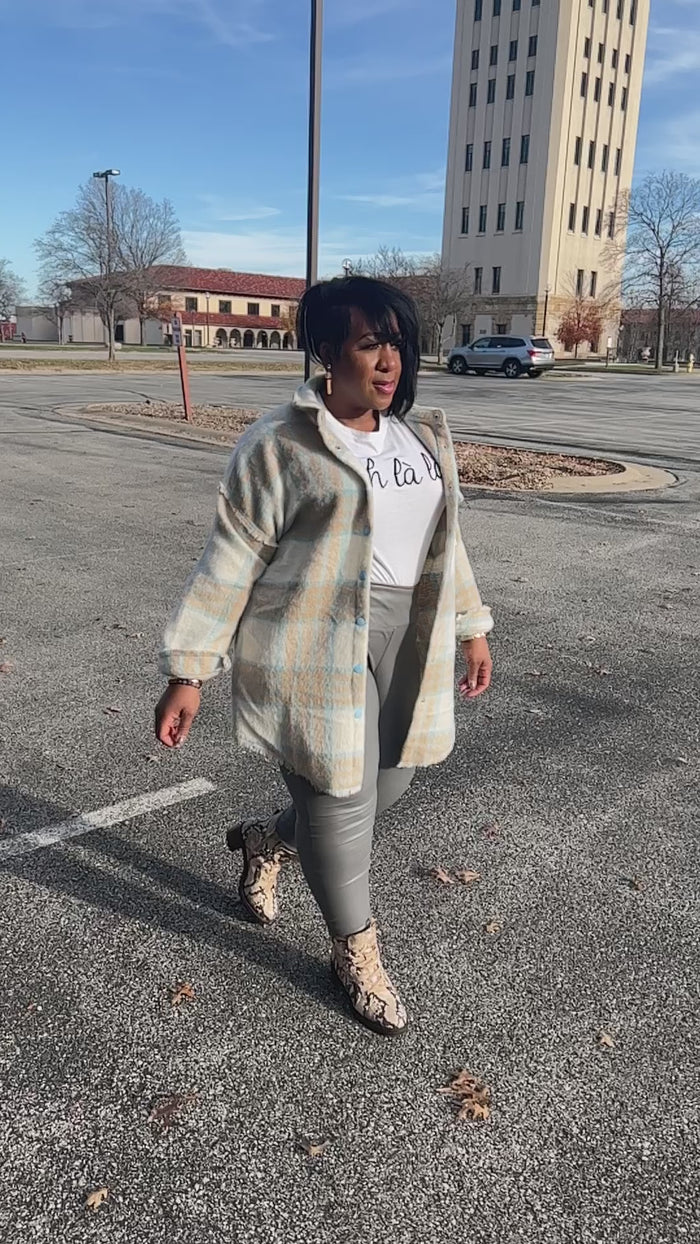 Plaid Shacket (Baby Blue/Cream/Tan)