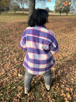 Plaid Shacket (Pink/Purple/White/Gray)