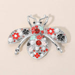 Pearl Floral Rhinestone Embellished Bee Pin Brooch: Gold Burnished,Multi