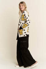 CHEETAHLICIOUS CARDIGAN: CREAM
