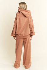 SOLID COTTON BRUSHED SET: Marsala