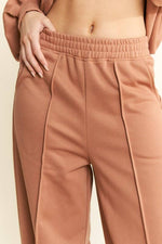 SOLID COTTON BRUSHED SET: Marsala