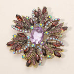 Glass Crystal Flower Brooch / Pendant
: PPL