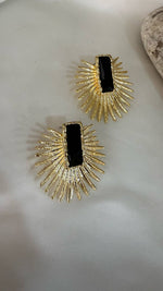 Black Crystal Stone Earrings