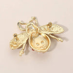 Pearl Floral Rhinestone Embellished Bee Pin Brooch: Gold Burnished,Multi