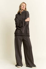 SOLID COTTON BRUSHED SET: Marsala