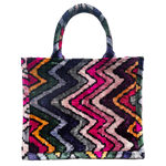 Rainbow Zig Zag Harper Tote: 5in deep x 15.5in x 13in / Tote