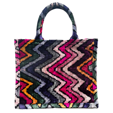 Rainbow Zig Zag Harper Tote: 5in deep x 15.5in x 13in / Tote