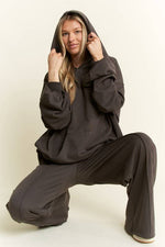 SOLID COTTON BRUSHED SET: Marsala