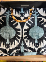 Silk Velvet Large Tote Bag with Baboo Handle