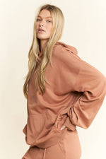 SOLID COTTON BRUSHED SET: Marsala