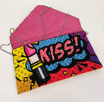 A BEADED BAG KISS POP ART CLUTCH
