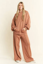 SOLID COTTON BRUSHED SET: Marsala