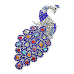 Grace Perched Peacock Rhinestone Brooch Pin: Gold-Clear