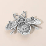 Pearl Floral Rhinestone Embellished Bee Pin Brooch: Gold Burnished,Multi