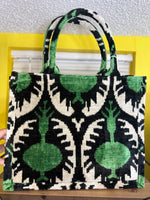 Safari Green Velvet Tote/Sold Out