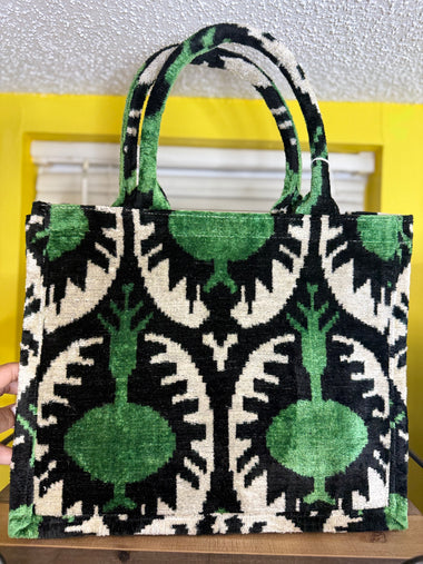 Safari Green Velvet Tote/Sold Out