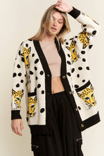 CHEETAHLICIOUS CARDIGAN: CREAM