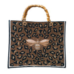 CD BH Beth leopard- 78 - Black canvas - Bronze background /