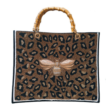 CD BH Beth leopard- 78 - Black canvas - Bronze background /