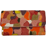 ABSTRACT WARM EMBROIDERY BEADED CLUTCH/ Sold Out