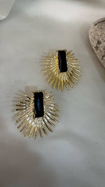 Black Crystal Stone Earrings