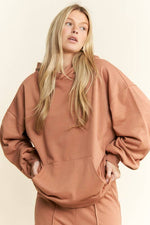 SOLID COTTON BRUSHED SET: Marsala