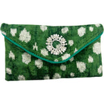 Emerald Green and Cream Polka Dot Lily Cocktail Clutch: LC FW24C
