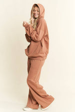SOLID COTTON BRUSHED SET: Marsala