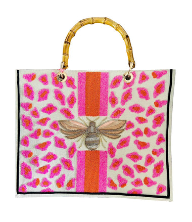 CD BH Beth Leopard - 1123-78  - Ivory Fabric / Neon Hot Pink