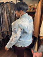 Ripped Custom Lace Denim Jacket