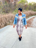 Snake Skin Dress (Charcoal/Gray/Cream)