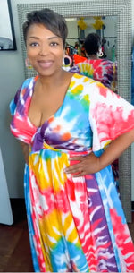 Rainbow Tie Dye Maxi 2-Piece Dress