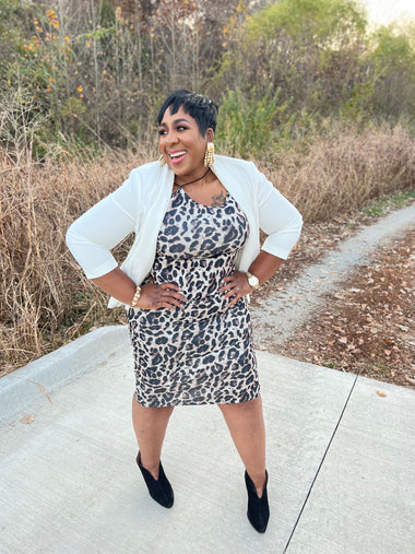 Leopard Print Dress  (Black and White)