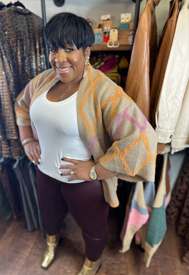 Oversized Cropped Sweater Cardigan